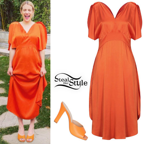 Orange Dress and Mules