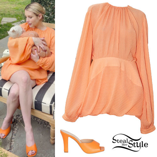 Orange Dress and Mules