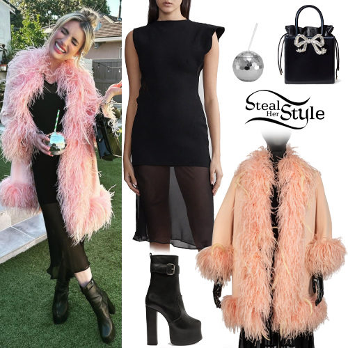 Pink Feather Coat, Platform Boots