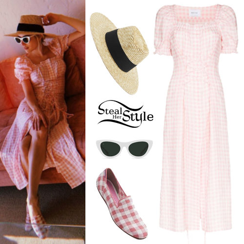 Pink Gingham Dress and Flats