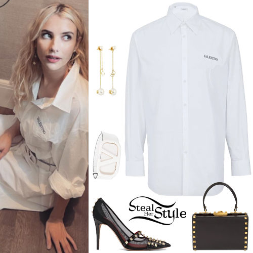 White Shirt, Studded Pumps