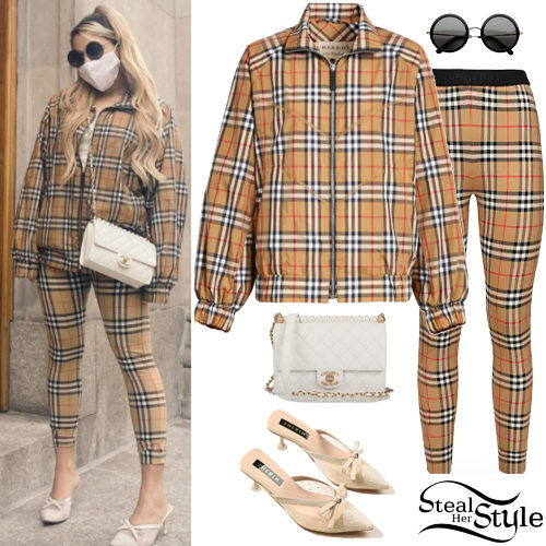 Beige Check Jacket and Leggings