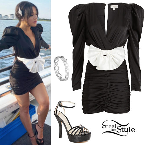 Black Bow Dress and Sandals