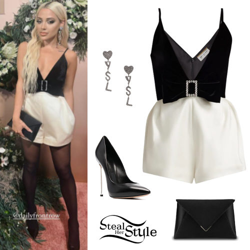 Bow Jumpsuit, Black Pumps