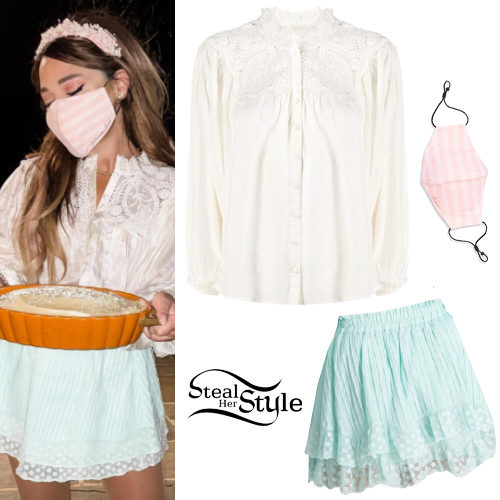 Cream Blouse, Mini Skirt