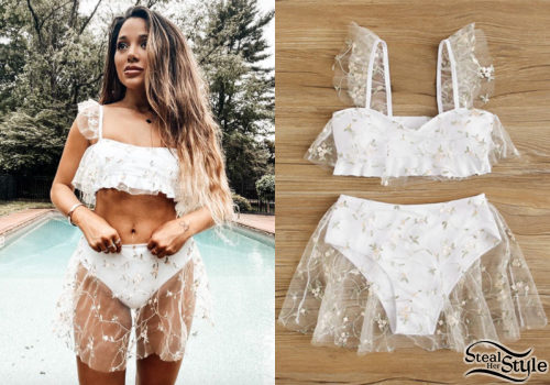 Embroidered Mesh Bikini