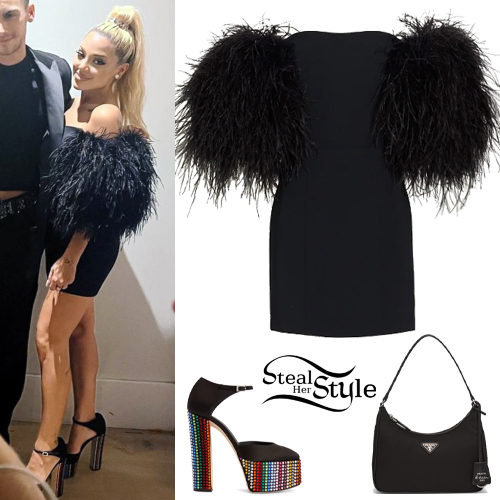 Feather Dress, Platform Shoes