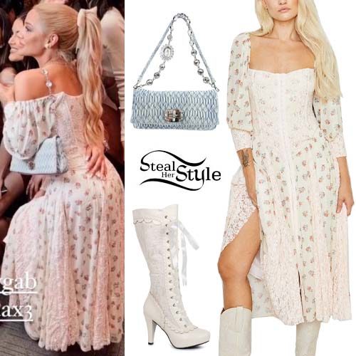 Floral Print Dress, White Boots