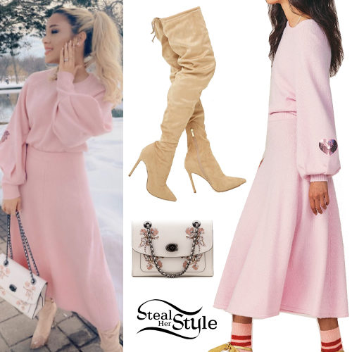 Pink Blouse and Skirt