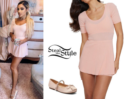 Pink Mini Dress, Ballet Flats