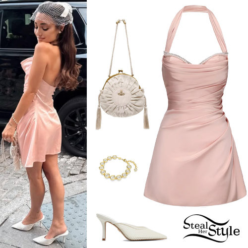 Pink Mini Dress, White Shoes