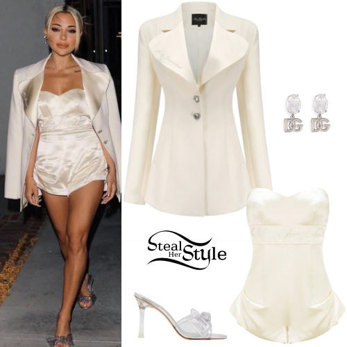 Satin Blazer and Romper