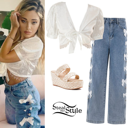 Satin Crop Top and Jeans