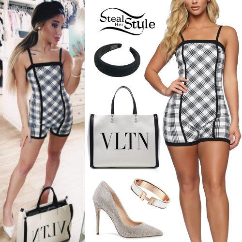 Plaid Romper, Crystal Pumps