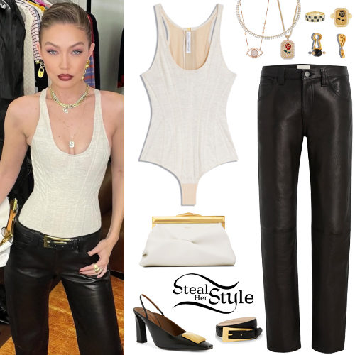 Corset Bodysuit, Leather Pants