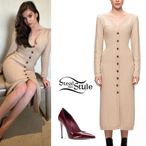 Cardigan Dress, Patent Pumps