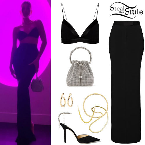 Black Bralette and Skirt