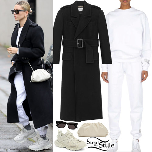 Black Coat, White Sweatsuit