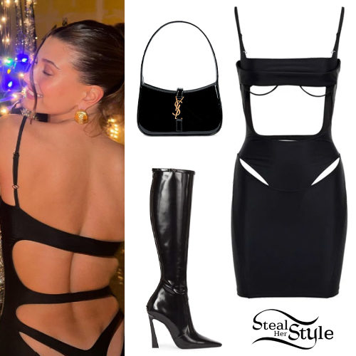 Mugler Cut Out Mini Dress and Patent Boots