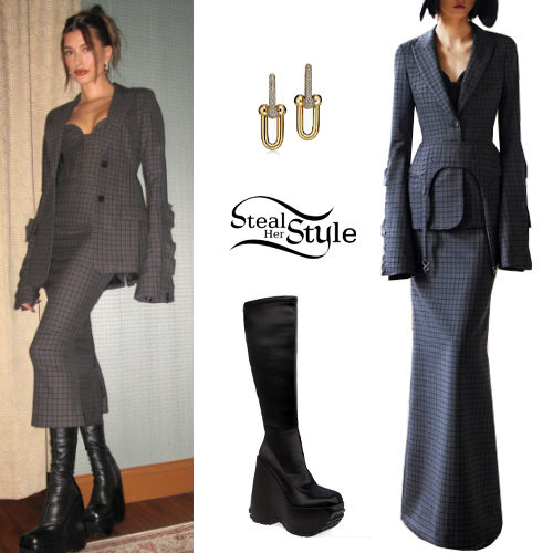 Checked Blazer and Dress