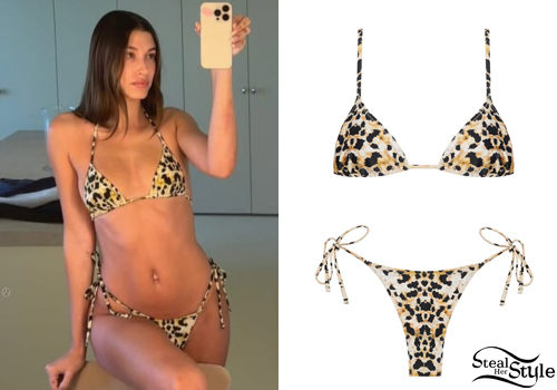 Cheetah Print Triangle Bikini Set