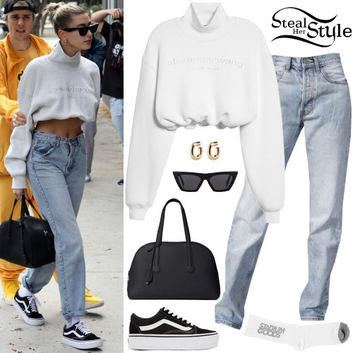 Crop Sweatshirt, Blue Jeans