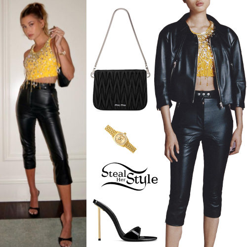 Embellished Top, Leather Pants
