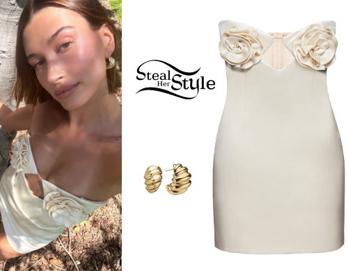 Flower Mini Dress and Earrings