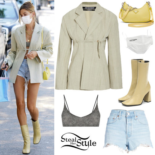 Green Blazer, Denim Shorts