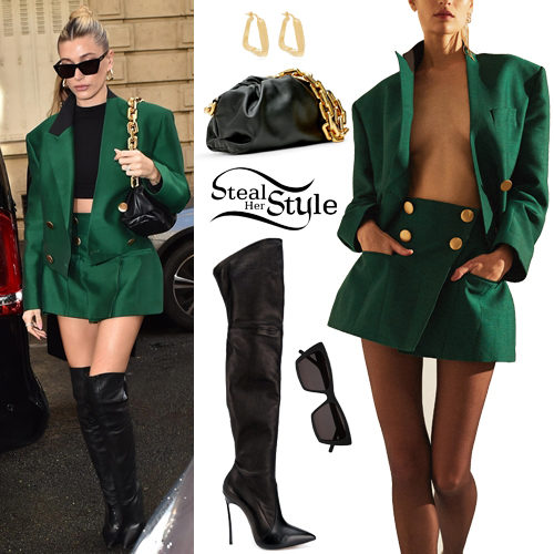 Green Jacket and Mini Skirt