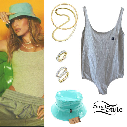 Grey Bodysuit, Bucket Hat