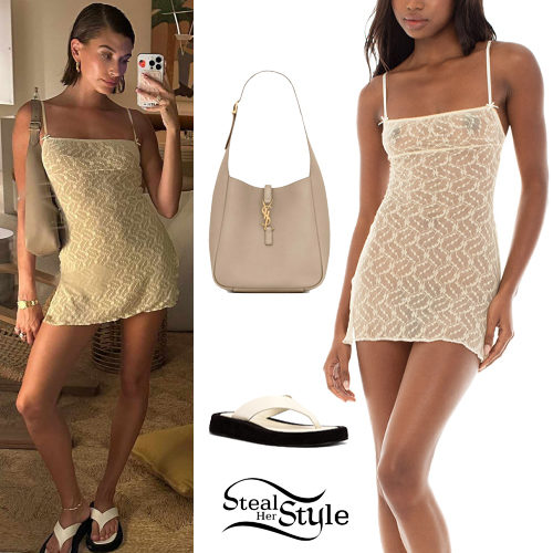 Lace Dress, Thong Sandals