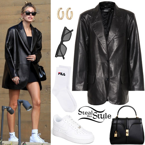 Leather Blazer, White Sneakers