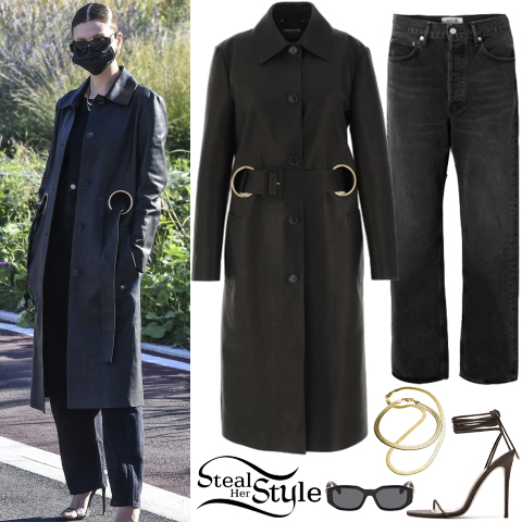 Leather Coat and Jeans