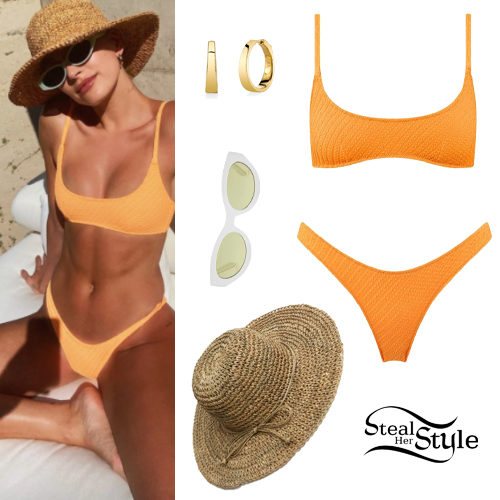 Orange Bikini, Straw Hat