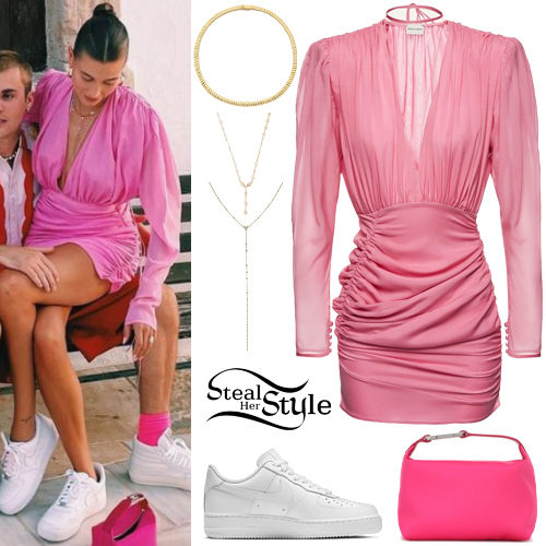 Pink Dress, White Sneakers