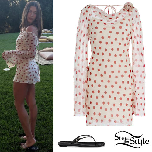 Polka Dot Dress, Flat Sandals