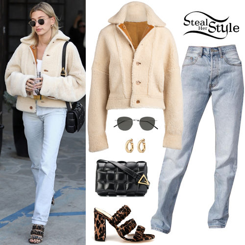 Shearling Jacket, Printed Sandals