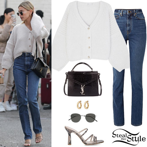 White Crop Cardigan, Snake Mules