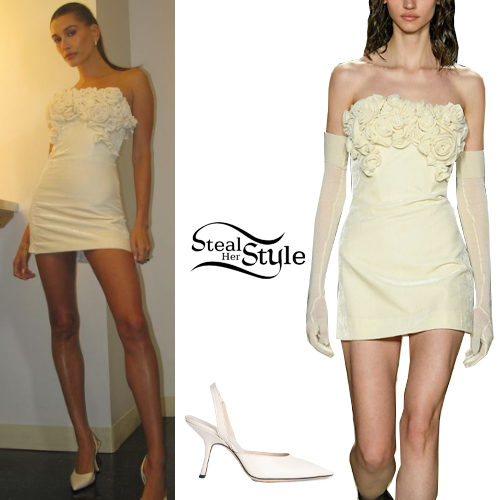 White Mini Dress and Pumps