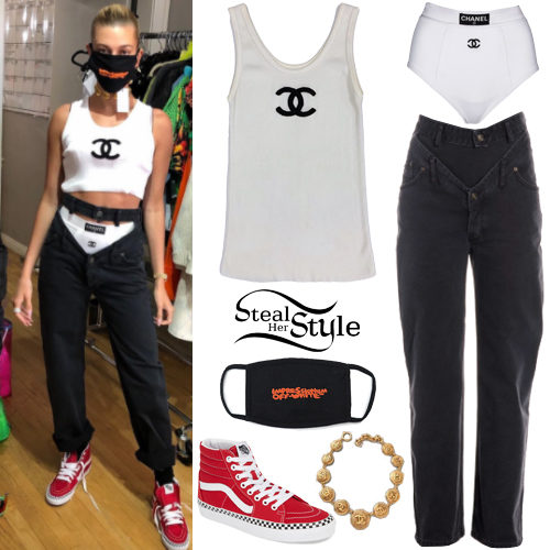 White Tank Top, Cutout Jeans