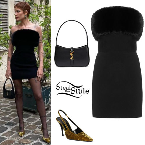 Black Mini Dress, Velvet Pumps