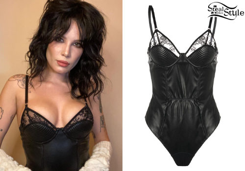 Lace Leather Bodysuit