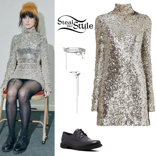 Sequin Mini Dress, Black Shoes