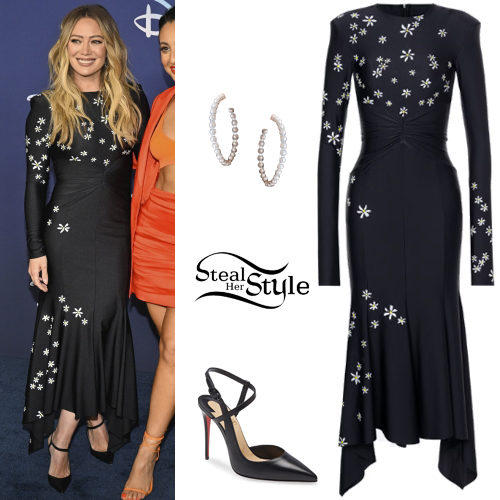 Black Daisy Dress and Pumps