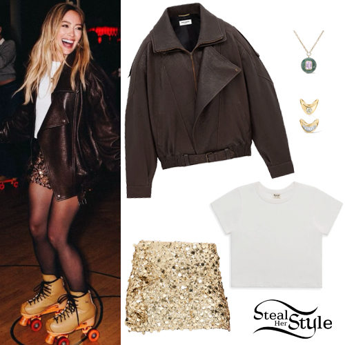 Leather Jacket, Sequin Skirt