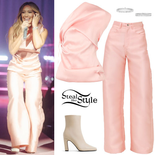 Satin Asymmetric Top and Straight Leg Trousers