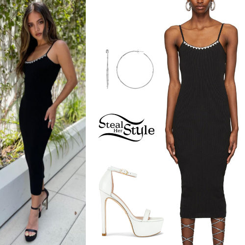 Black Dress, Platform Sandals