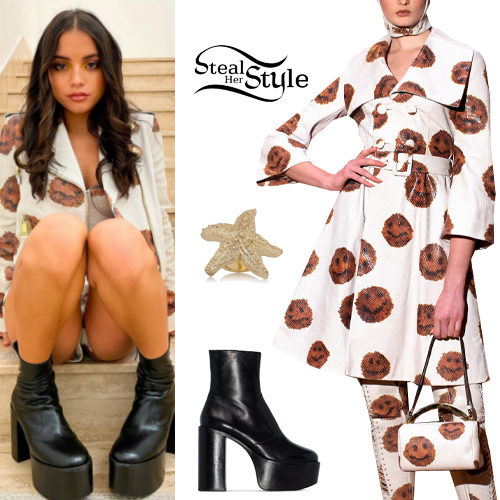 Printed Leather Jacket and Shorts