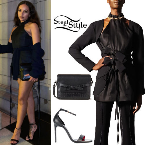 Black Mini Dress and Sandals